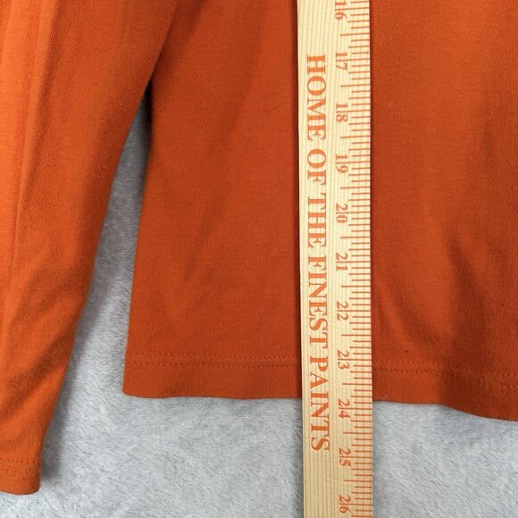 Vtg Halloween Long Sleeve Top Women Large Orange Embroidered Ghost Witch 90s Y2K - Picture 8 of 11